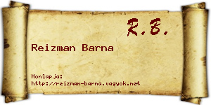 Reizman Barna névjegykártya